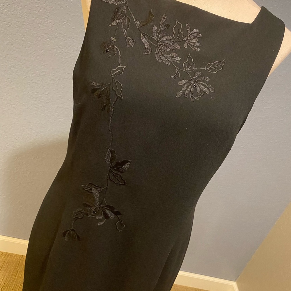 Jones New York Black One Shoulder Sheath Dress